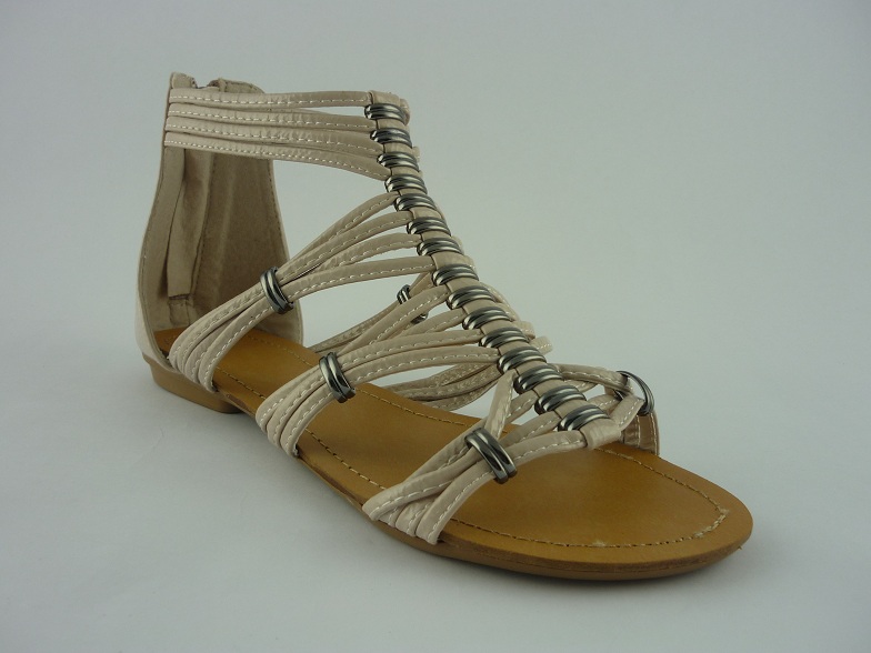 flat nude strappy sandals